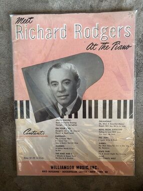 Richard Rodgers At the Piano Vintage Sheet Music - Pink Cover